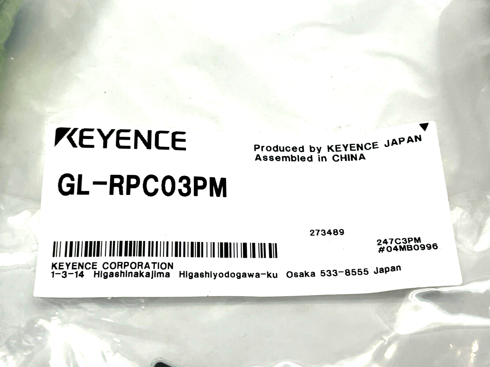 Keyence GL-RPC03PM Light Curtain Connection Cable 0.3m Length - Maverick Industrial Sales