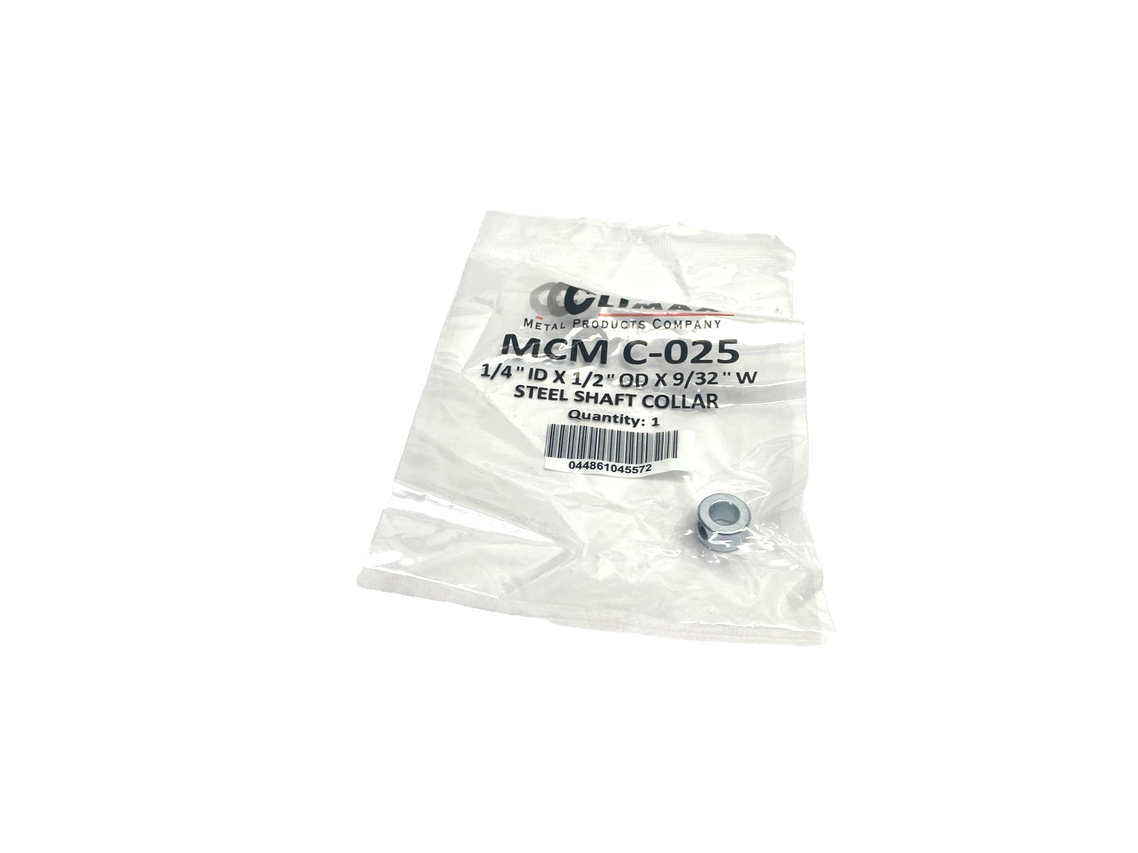 C-205 | Climax Metal Products MCM Shaft Collar 1/4" ID x 1/2" OD x 9/32" W 2-PACK - New - Maverick Industrial Sales