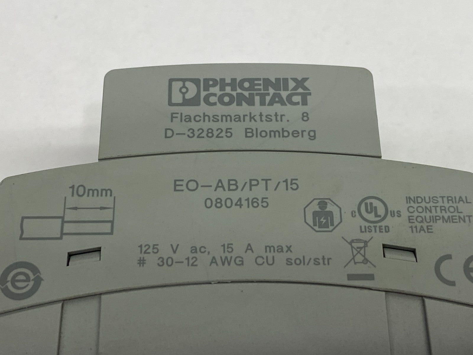 Phoenix Contact EO-AB/PT/15 Socket Receptacle DIN Mount 0804165 LOT OF 3 - Maverick Industrial Sales