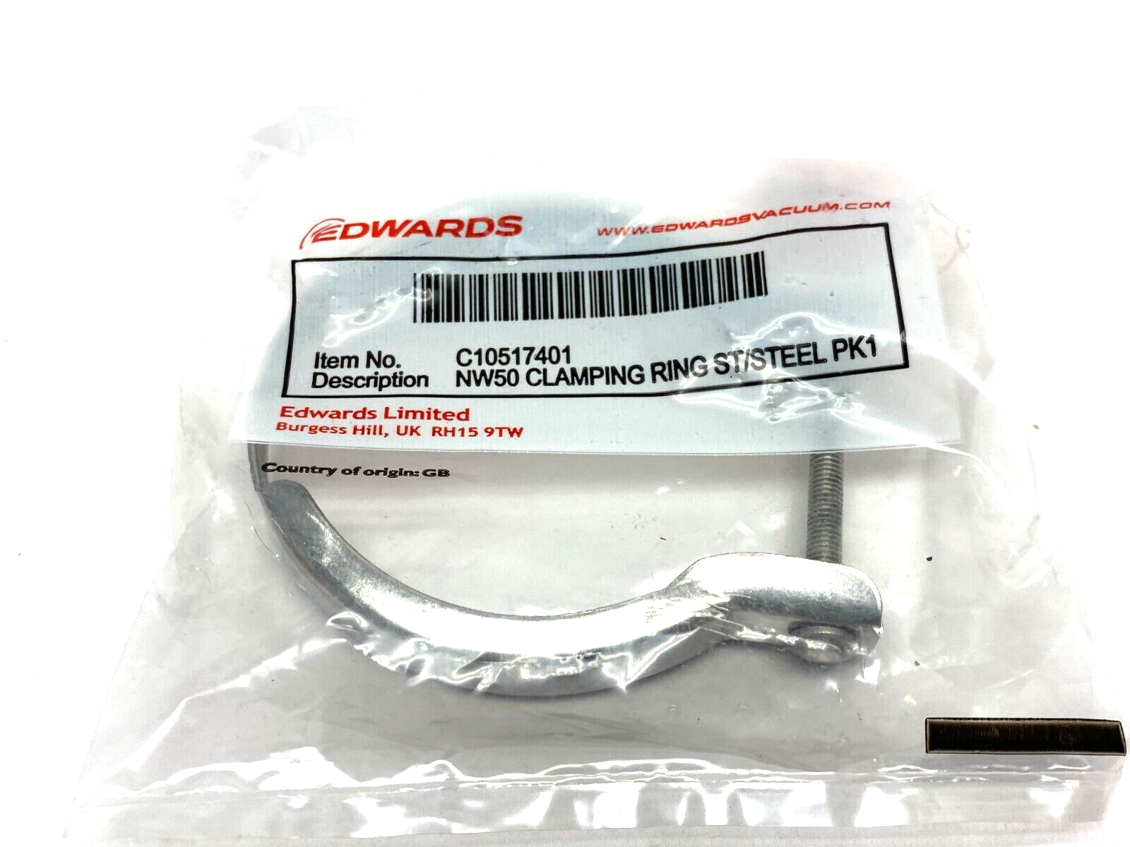 Edwards C10517401 Clamping Ring ST/Steel NW50 - Maverick Industrial Sales