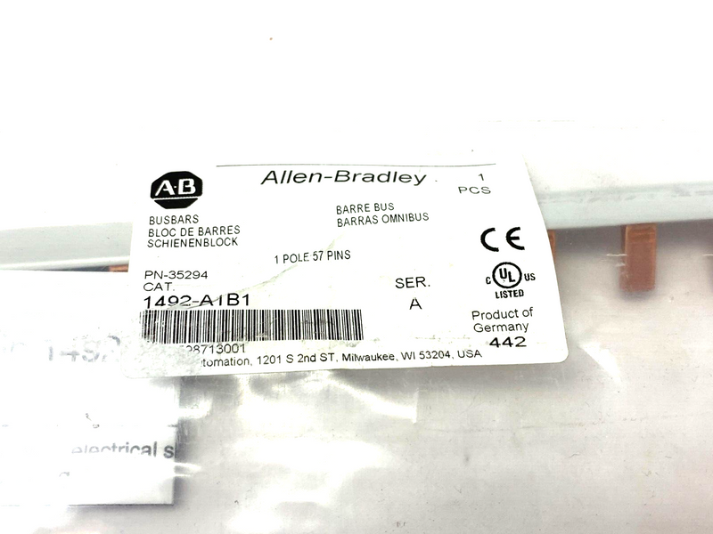 Allen Bradley 1492-A1B1 Ser. A One-Phase Busbar 17.8mm Pitch 1m Length Cuttable - Maverick Industrial Sales