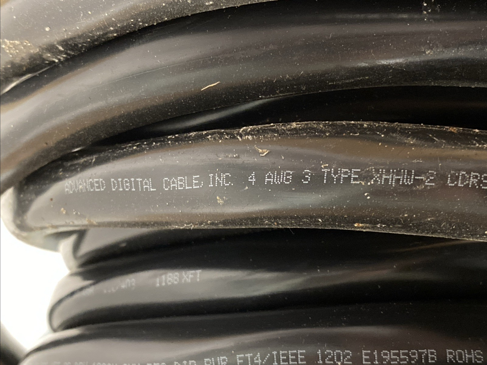 Advanced Digital Cable 3H-0403 4AWG 3C STR BC XLP/PVC XHHW 2 CDRS XLP 600V 25' - Maverick Industrial Sales