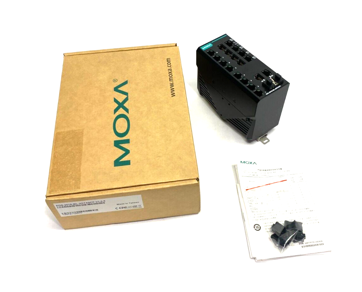 Moxa EDS-2018-ML-2GTXSFP Unmanaged Gigabit Ethernet Switch 18-Port V1.0.0 - Maverick Industrial Sales