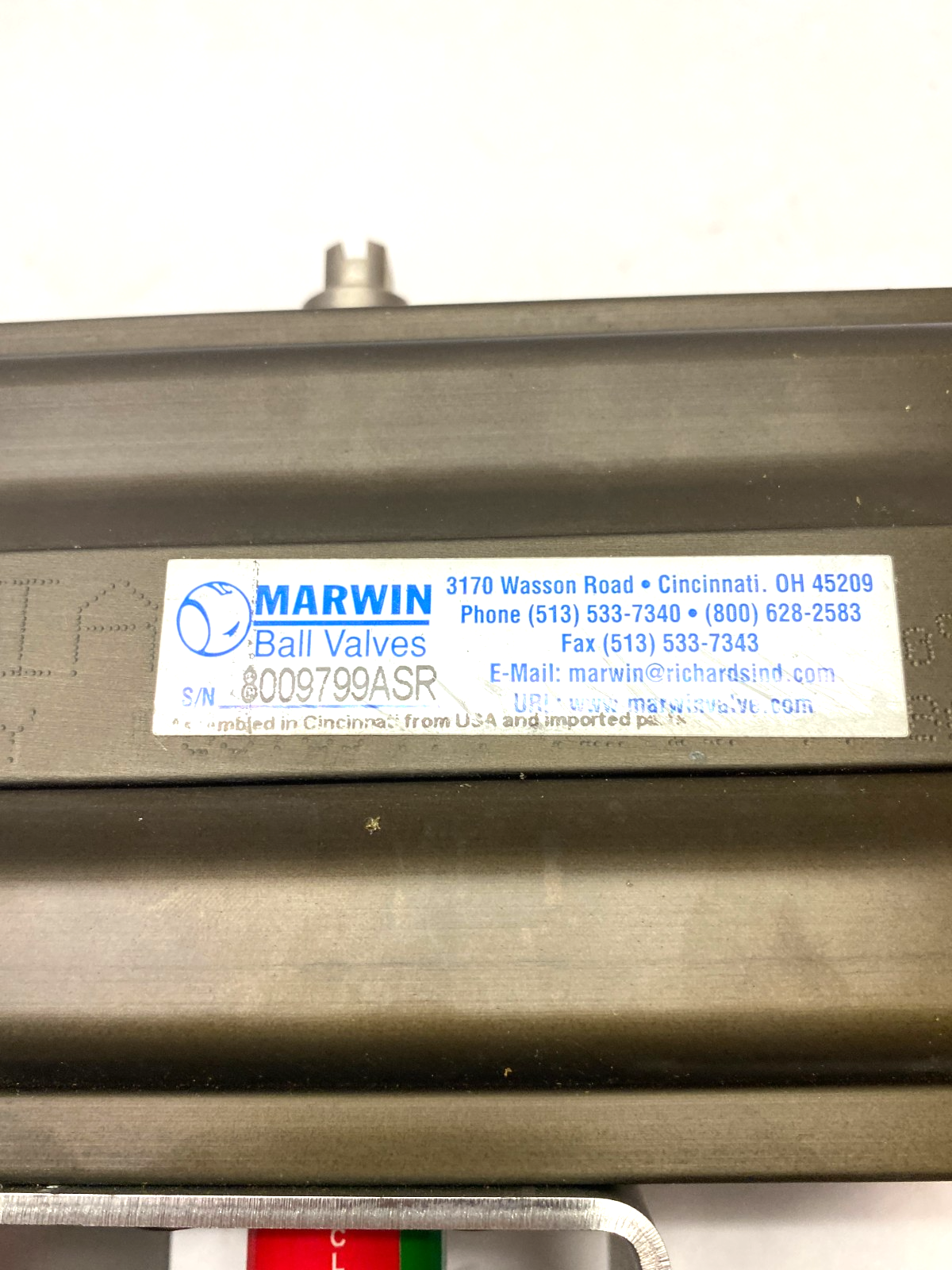 Marwin UT Series Pneumatic Ball Valve Actuator Assembly 1-1/2" 3-Way - Maverick Industrial Sales