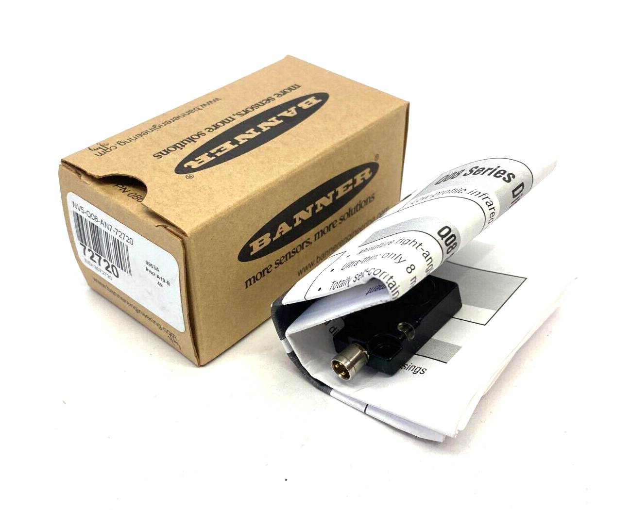 Banner NV5-Q08-AN7-72720 Low-Profile Diffuse-Mode Infrared Sensor 72720 - Maverick Industrial Sales