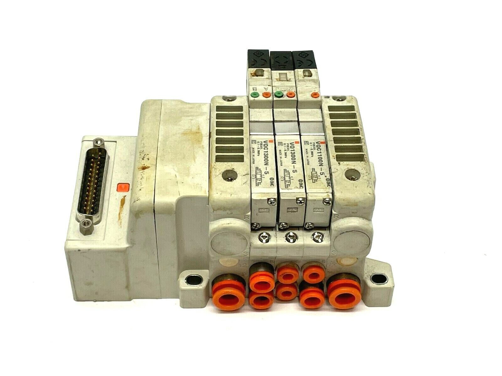 SMC VV5QC11-03N3FD0-S Manifold Base w/ Solenoids - Maverick Industrial Sales