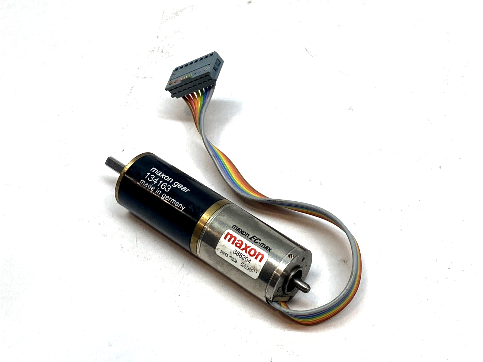 368204 w/ 134163 | Maxon Gearhead DC Gear Motor 3mm Shaft Assembly - For parts or not working - Maverick Industrial Sales
