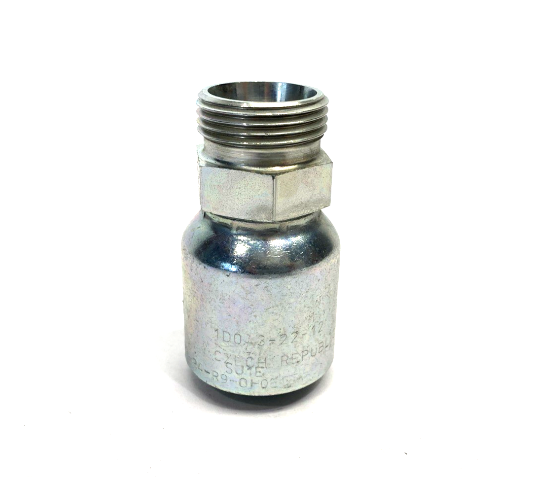 Parker 1D043-22-12 Crimp Style Hydraulic Hose Fitting 3/4" Hose ID, M30x2.0 - Maverick Industrial Sales