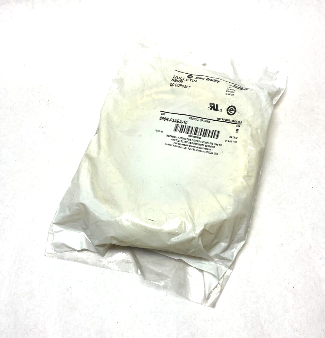 Allen Bradley 889R-F3AEA-10 Ser. B Straight AC Micro Cordset 3-Pin Female 10m - Maverick Industrial Sales