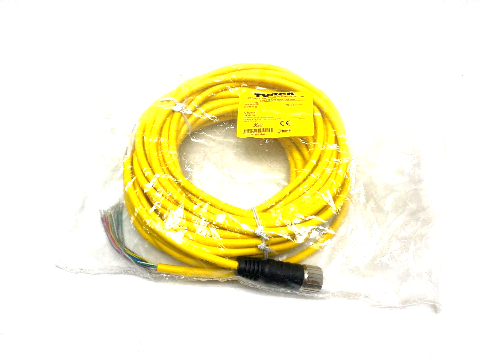 Turck CKM 19-15-15 Multifast Single Ended Cordset M23 19-Pin to Pigtail U4702-51 - Maverick Industrial Sales