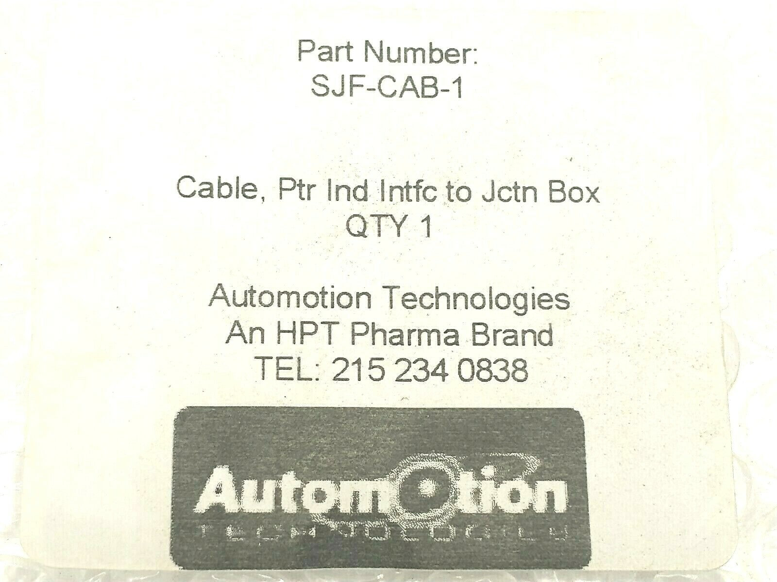SJF-CAB-1 | Automotion Technologies Interface To Junction Box Cable - New – Open Box - Maverick Industrial Sales