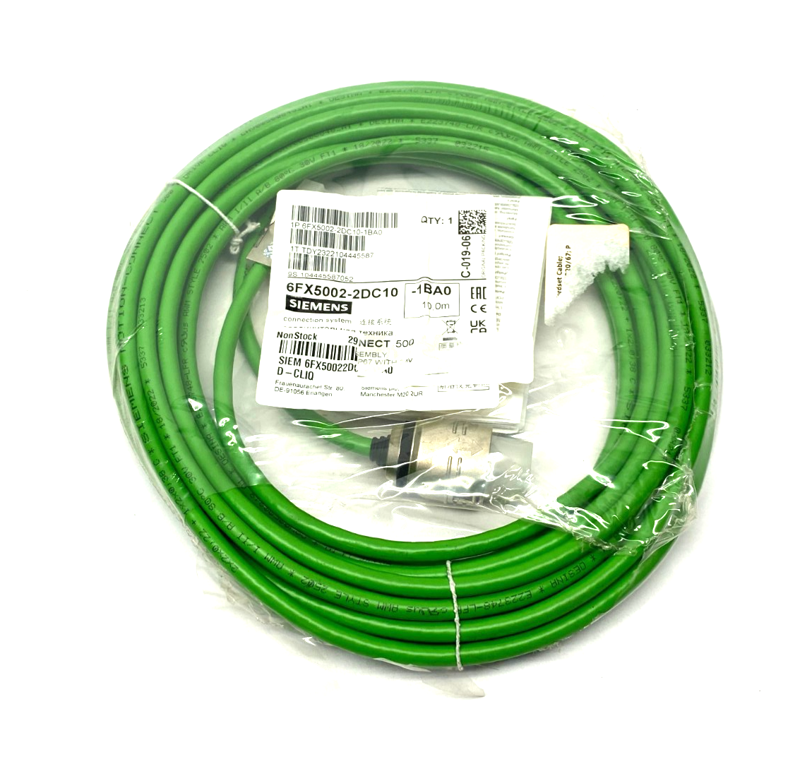 Siemens 6FX5002-2DC10-1BA0 SINAMICS Drive-Cliq Signal Cable Assembly - Maverick Industrial Sales