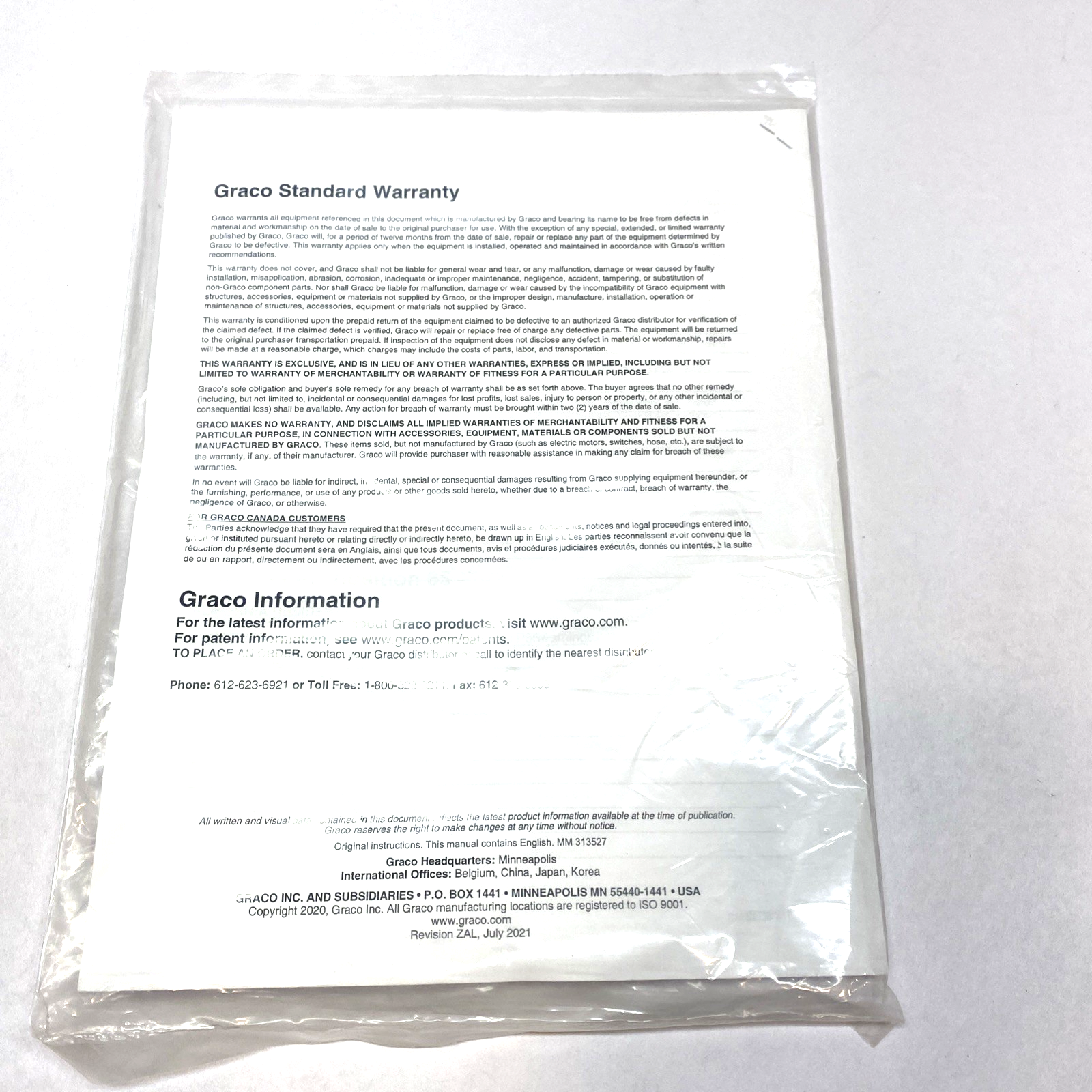 Graco 313527ZAL Repair Kit Manual - Maverick Industrial Sales