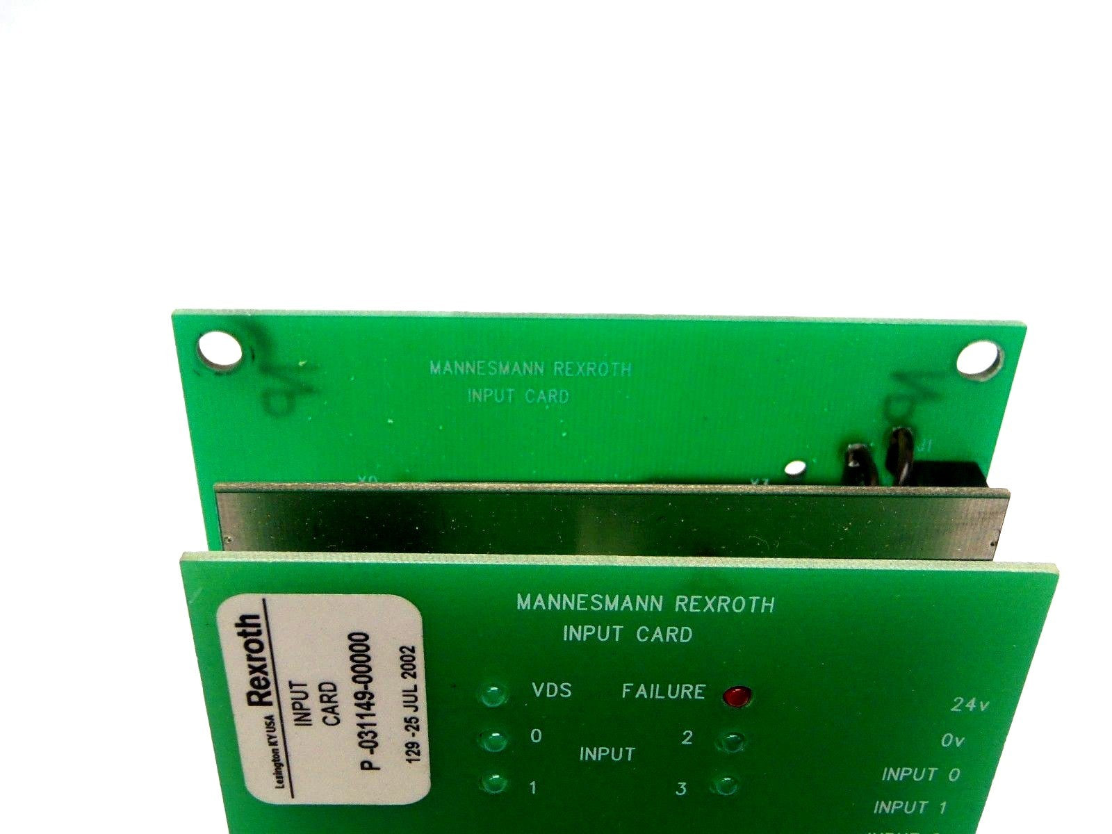 P-031149-00000 5460517102 | Mannesmann Rexroth P-031149-00000 24V 15 Total Input Card 5460517102 - Used - Maverick Industrial Sales