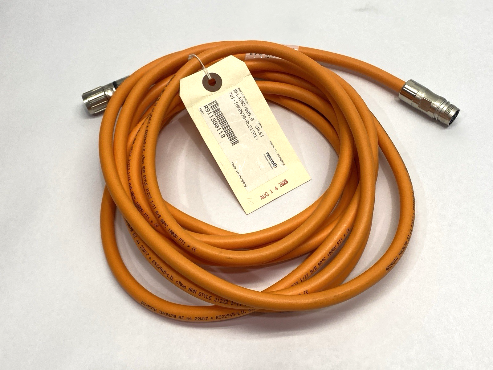 Rexroth R11390113 Double-Ended Encoder Cable 5m RKL4805/005,0 - Maverick Industrial Sales