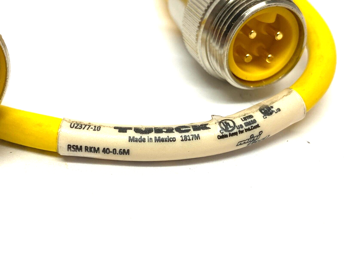 RSM RKM 40-0.6M | Turck Minifast Double Ended Cordset 4-Pin 7/8" M to F U2377-10 - Used - Maverick Industrial Sales