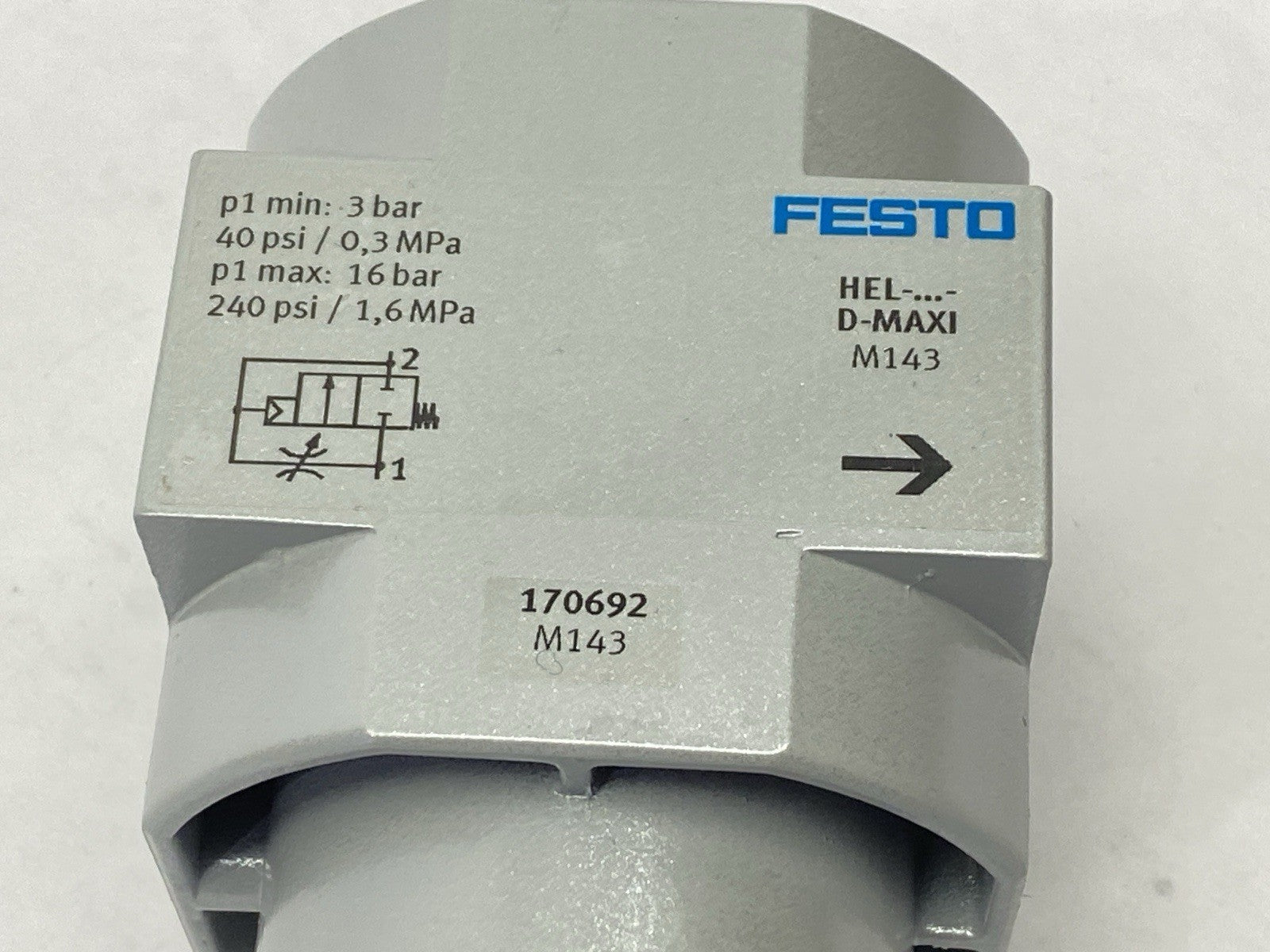 Festo HEL-D-MAXI Pneumatic On/Off Valve 170692 - Maverick Industrial Sales