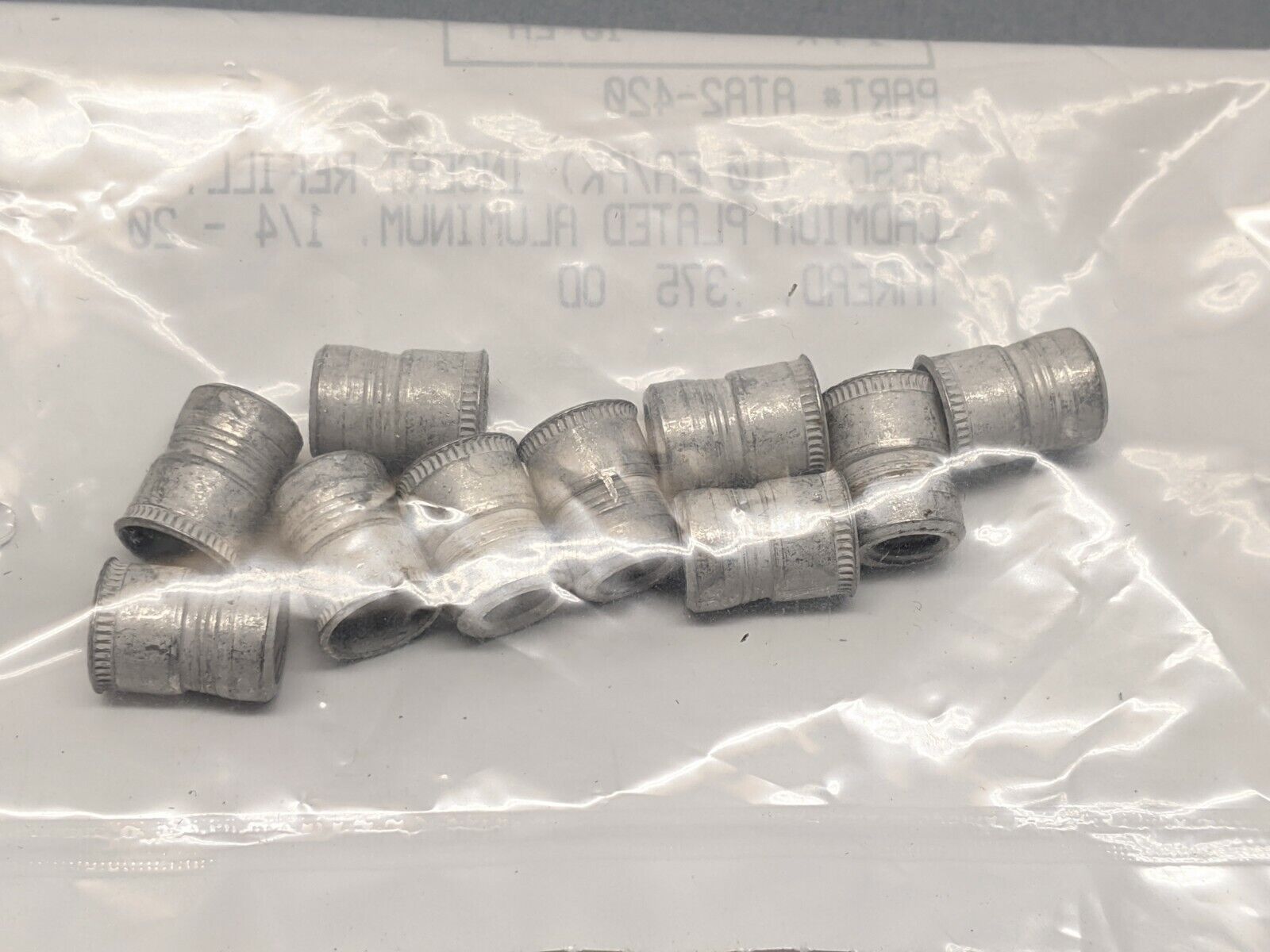 AVK ATA2-420 Aluminum Knurled Rivet Nut 1/4"-20 Thread .375 OD BAG OF 10 - Maverick Industrial Sales