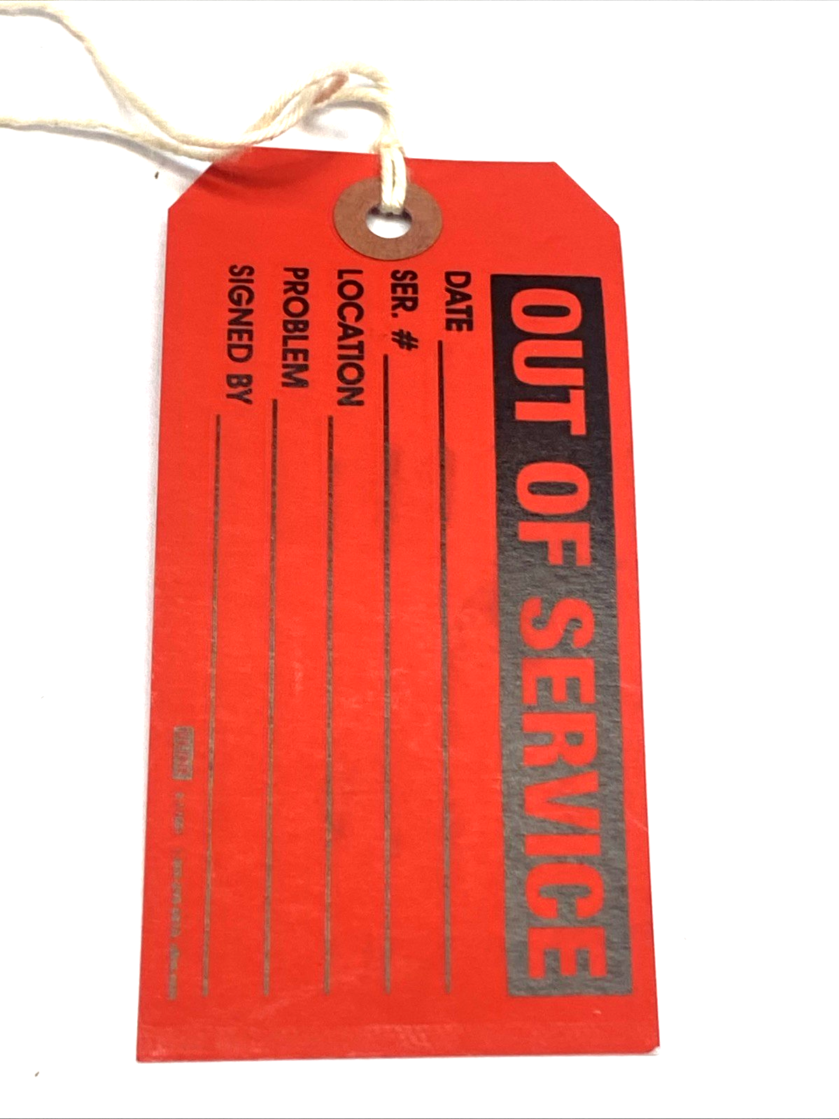 S-17551PS | Uline “Out of Service” Inspection Tags Red Pre-Strung LOT OF 900 - New – Open box - Maverick Industrial Sales