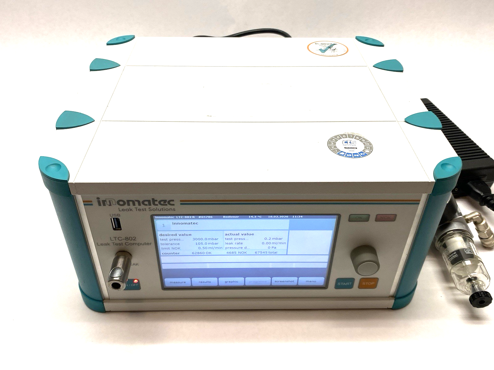 Innomatec LTC-802 Configurable Leak Test Computer, Single Channel, Kit - Maverick Industrial Sales