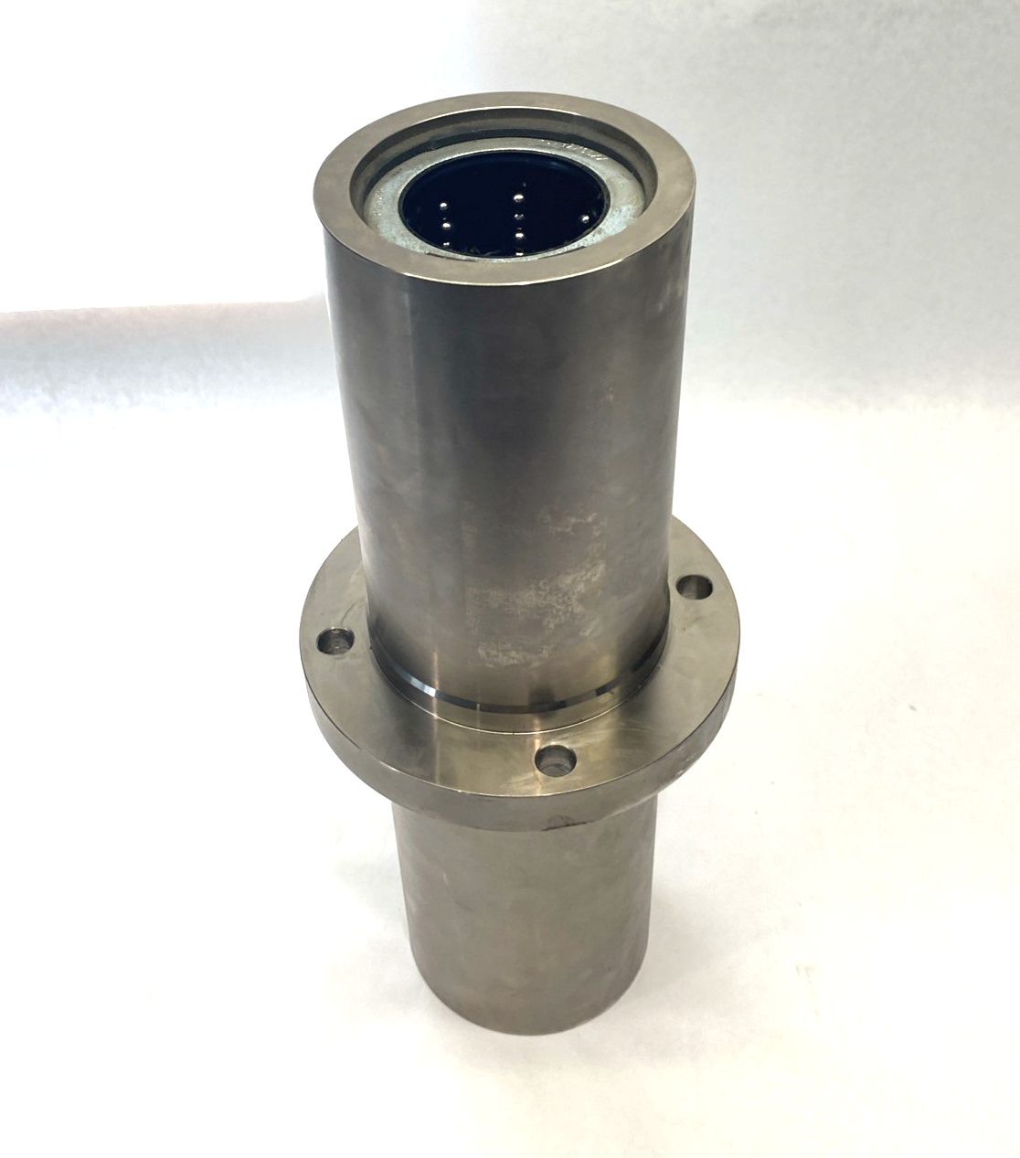 Double Length Round Flange Linear Bearing, for 2-3/8" Shaft, 16" OAL, Steel - Maverick Industrial Sales