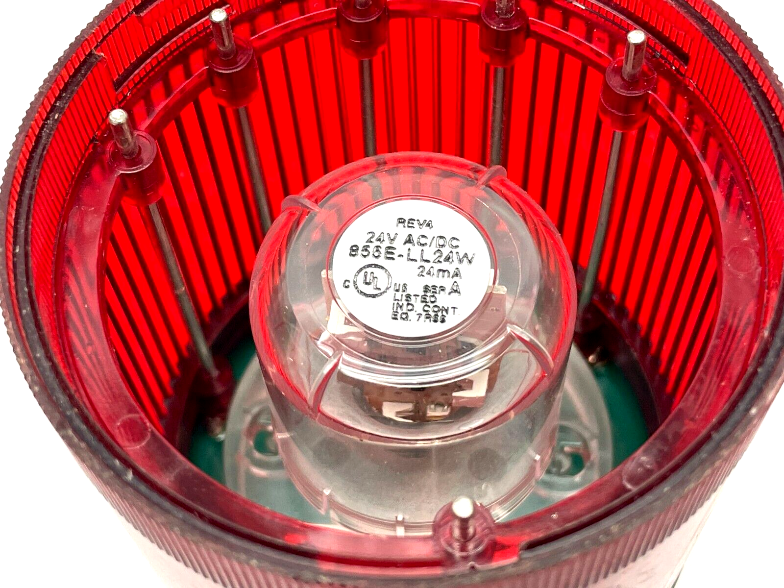 Allen Bradley 855T-B24DN4 Ser. B Stack Light Red w/ 855E-LL24W LED Bulb - Maverick Industrial Sales