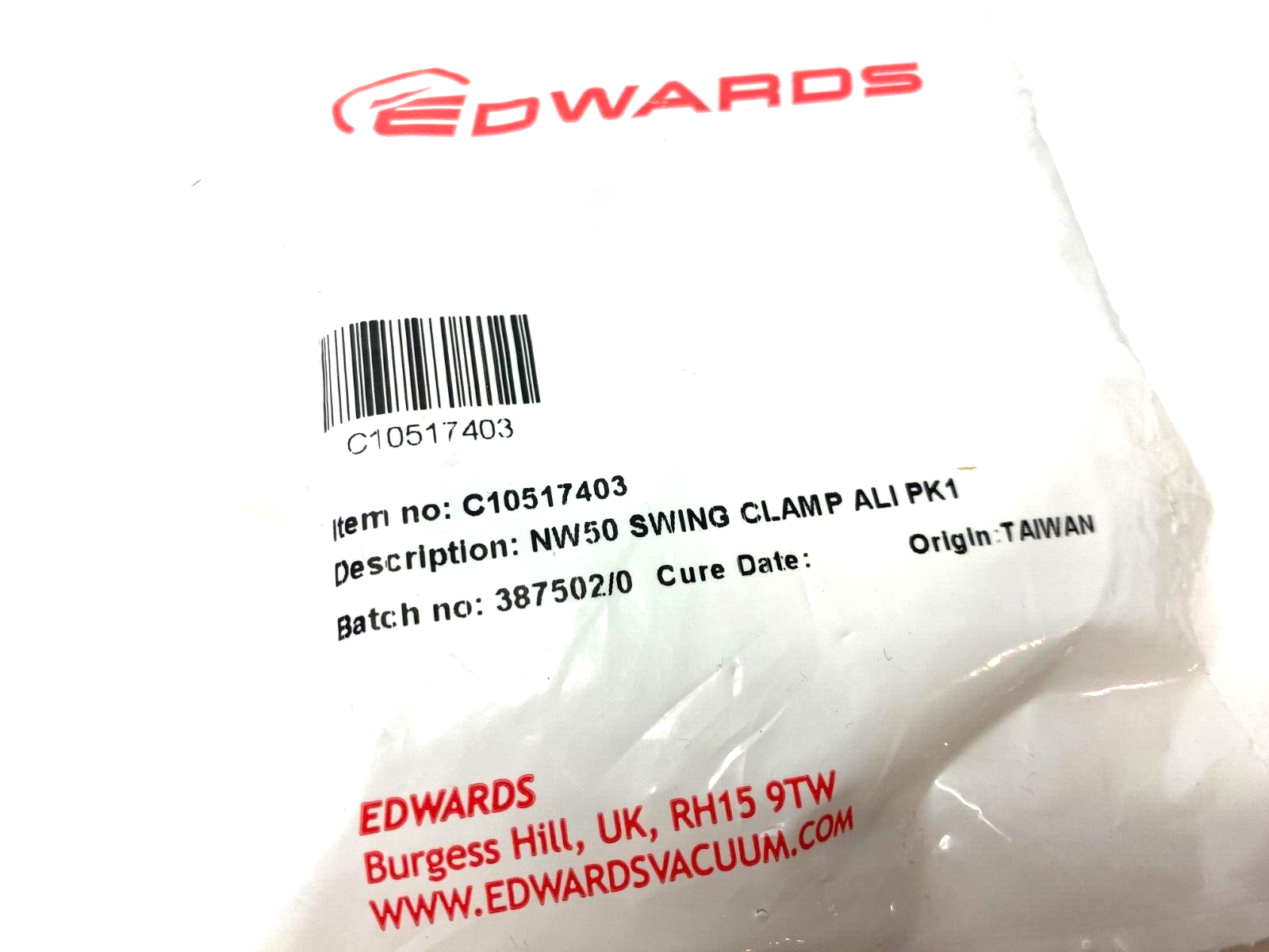 Edwards C10517403 Swing Clamp NW50 - Maverick Industrial Sales