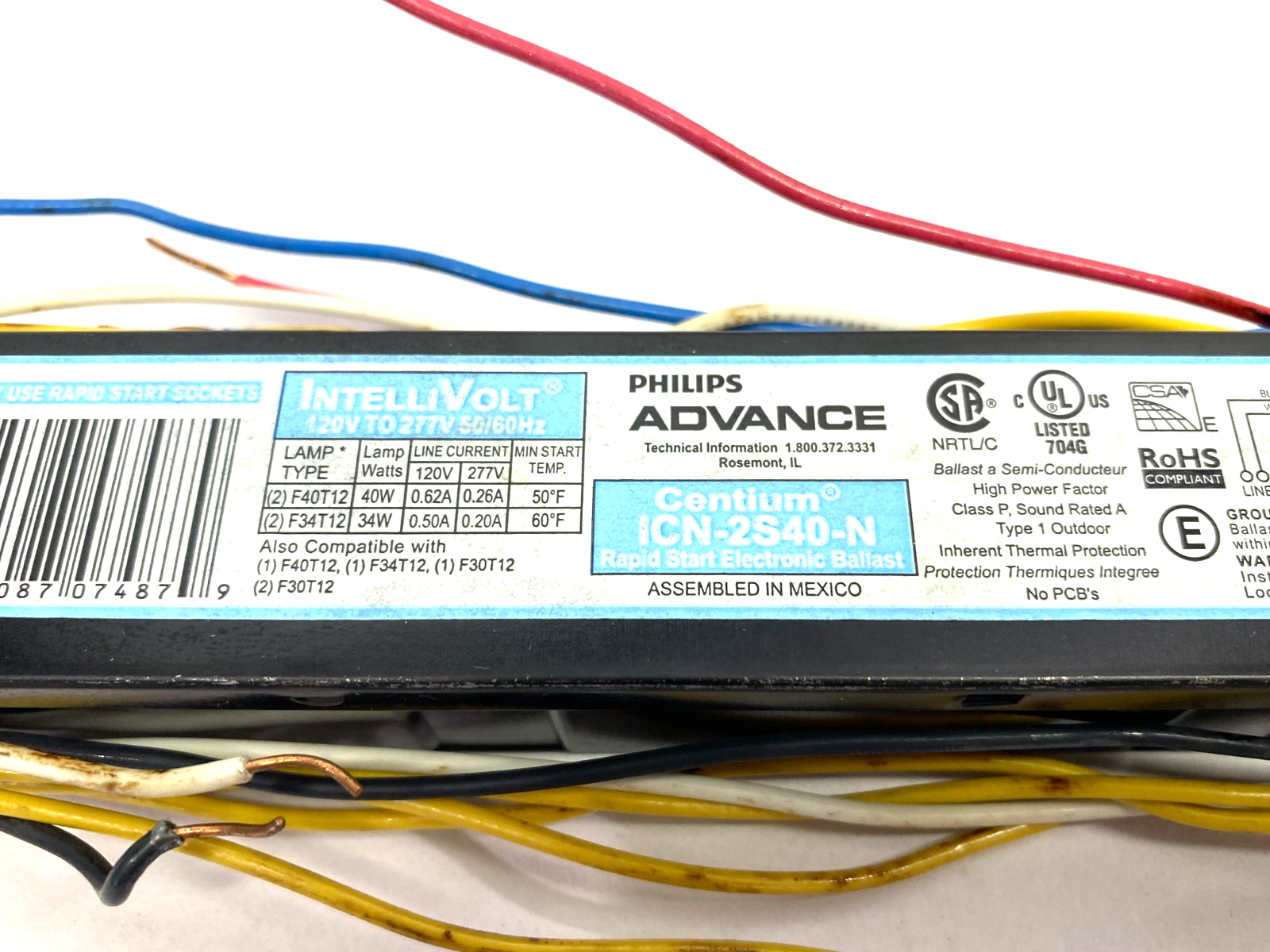Philips Advance ICN-2S40-N Centium Rapid Start Electronic Ballast - Maverick Industrial Sales