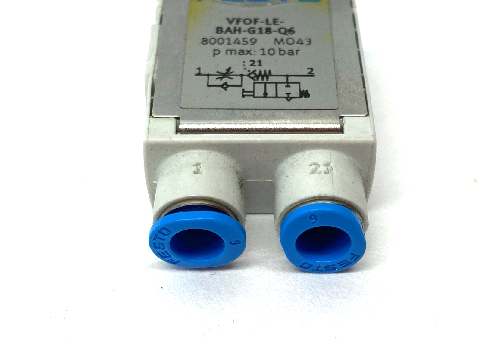 VFOF-LE-BAH-G18-Q6 | Festo One-Way Flow Control Check Valve, non-return, 8001459 - Used - Maverick Industrial Sales