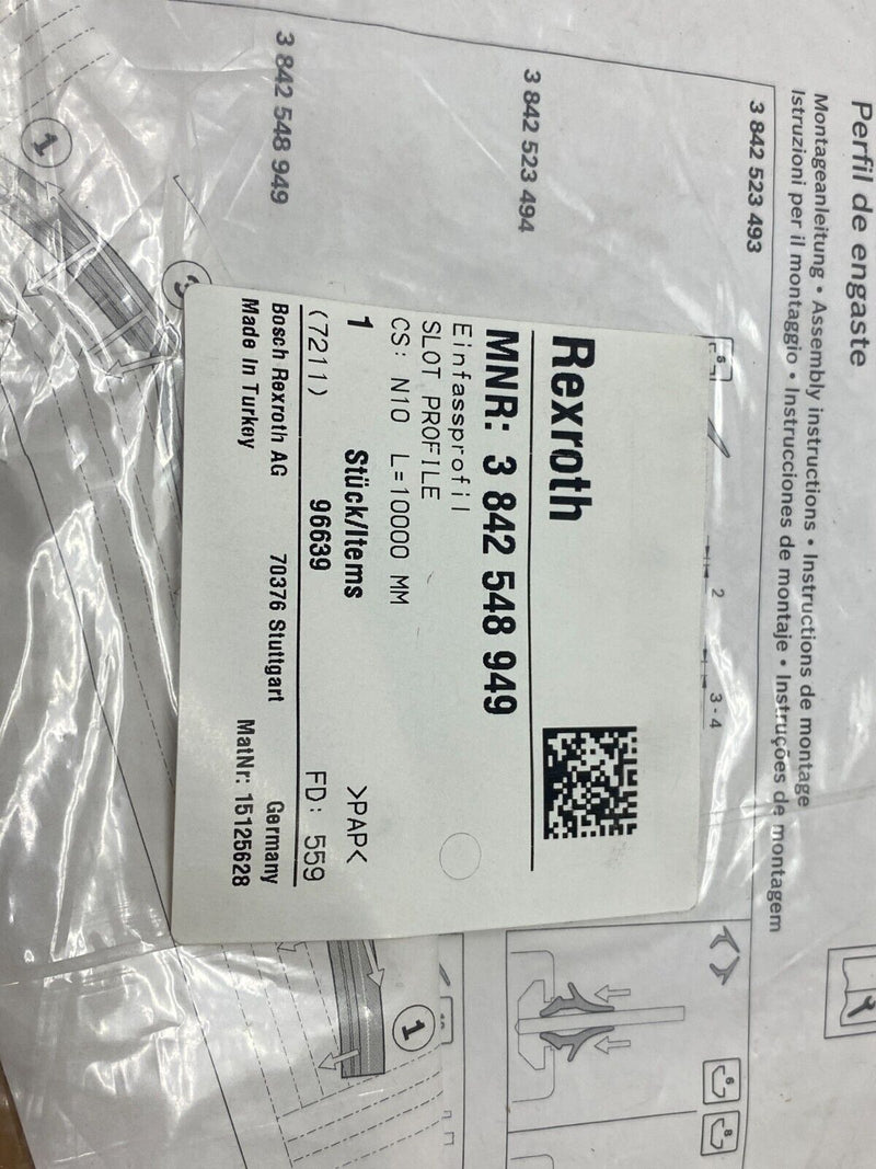 Bosch Rexroth 3842548949 Slot Profile 10,000mm CS: N10 GRAY - Maverick Industrial Sales