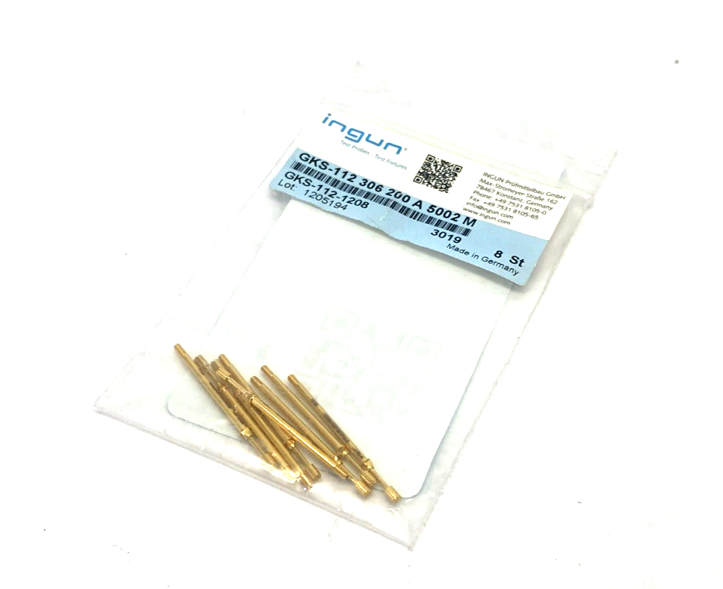 Ingun GKS-112 306 200 A 5002 M Spring-Loaded Test Probe GKS-112-1208 LOT OF 8 - Maverick Industrial Sales