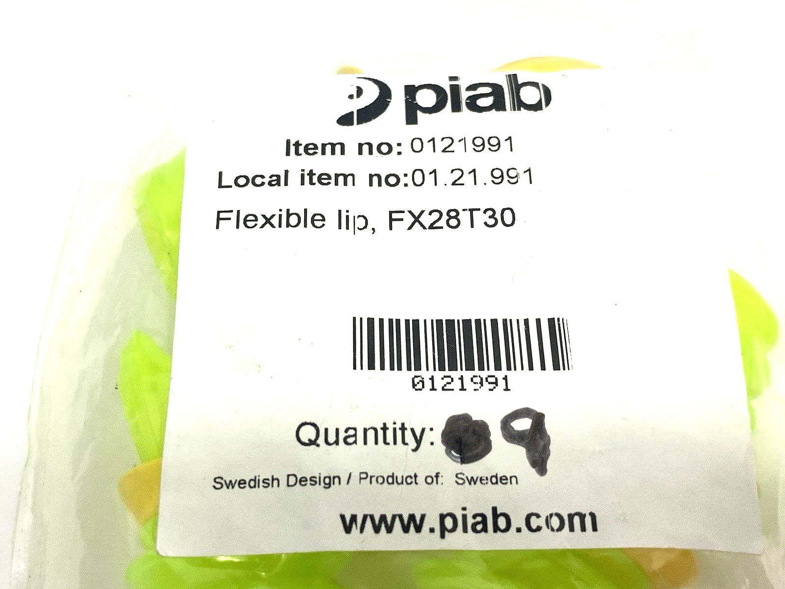 0121991 | Piab piGRIP® Flexible Lip Vacuum Bellows Cup FX28T30 PKG OF 9 - New – Open box - Maverick Industrial Sales