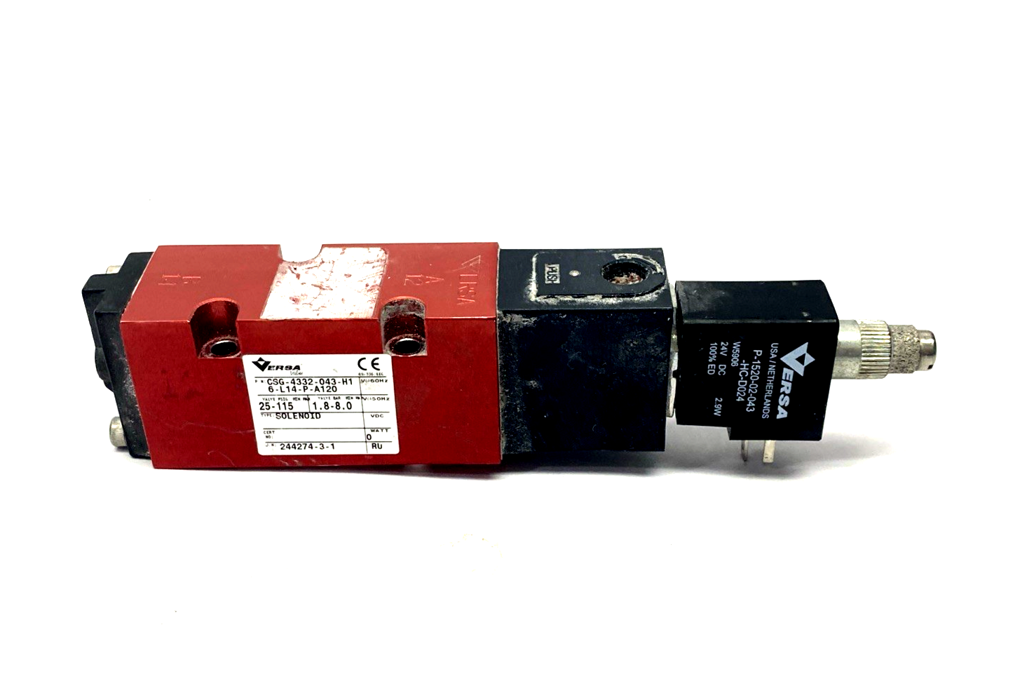 CSG-4332-043-H16-L14-P-A120 | Versa Solenoid Valve, 4-Way - Used - Maverick Industrial Sales