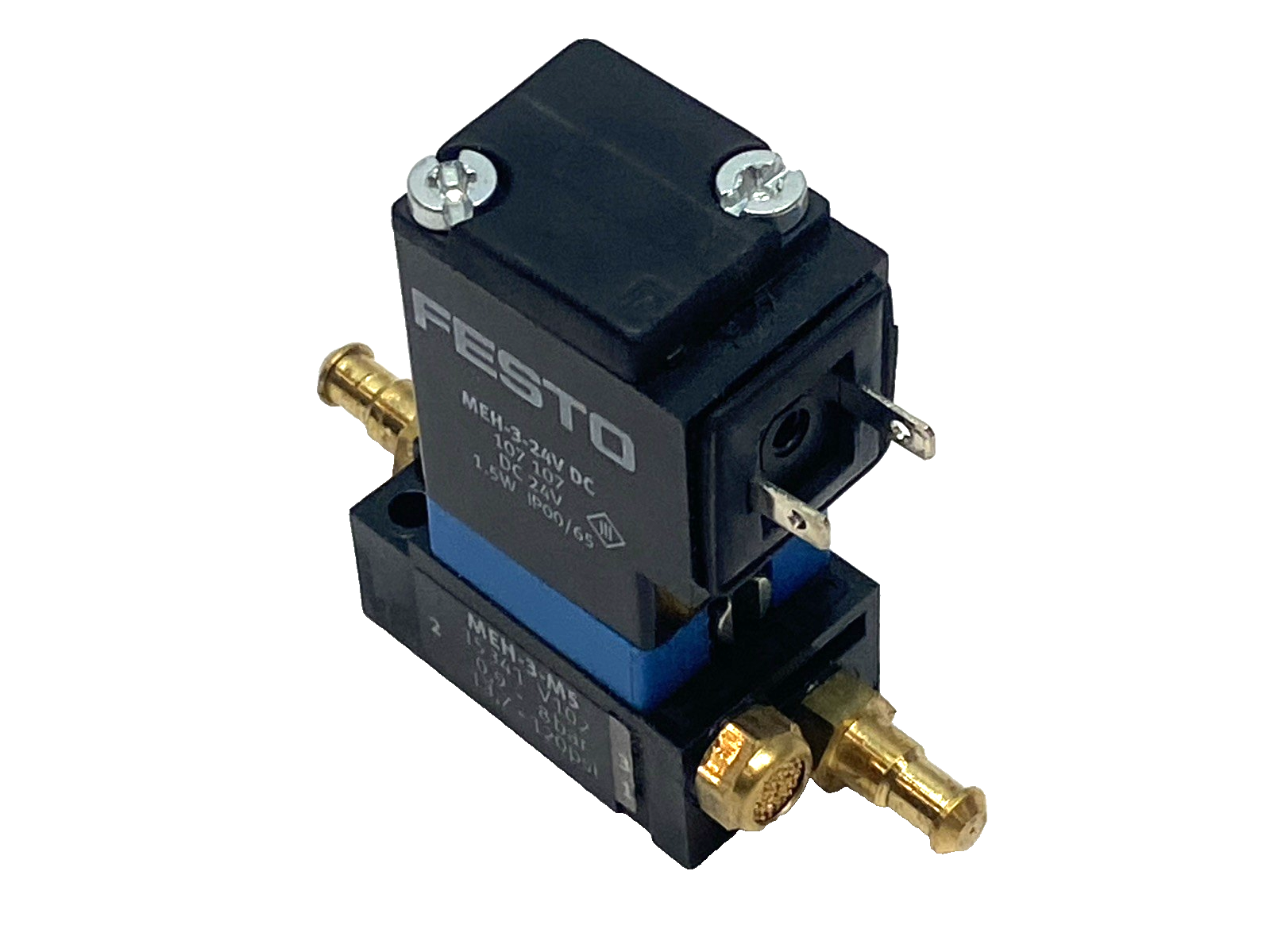 Festo MEH-3-M5 Solenoid Valve 3/2-Way NC M5 24V DC 1.5W w/ MEH-3-24V DC - Maverick Industrial Sales