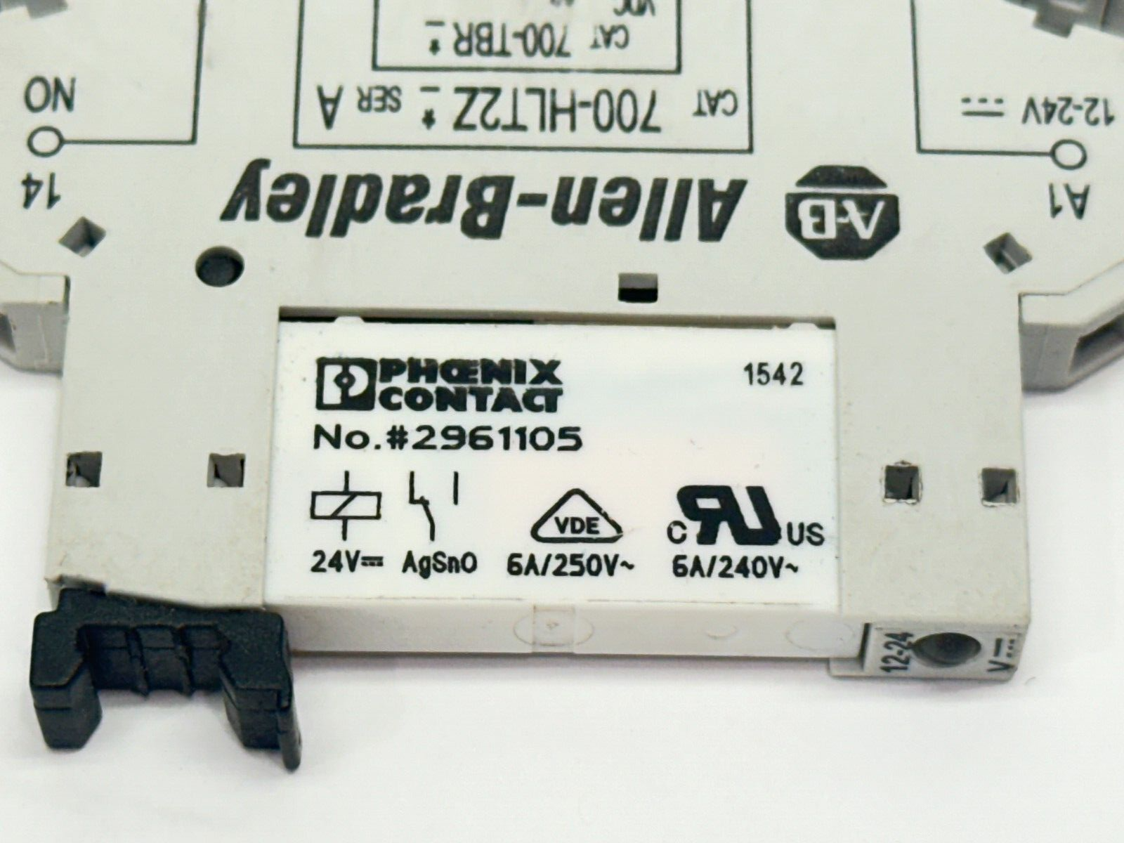 Allen Bradley 700-HLT2Z Ser A Relay Base w/ Phoenix Contact 2961105 Relay 24V - Maverick Industrial Sales