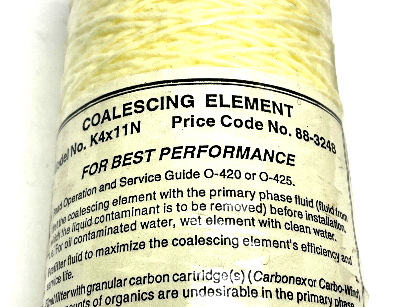 Serfilco K4x11N Coalescing Filter Element - Maverick Industrial Sales