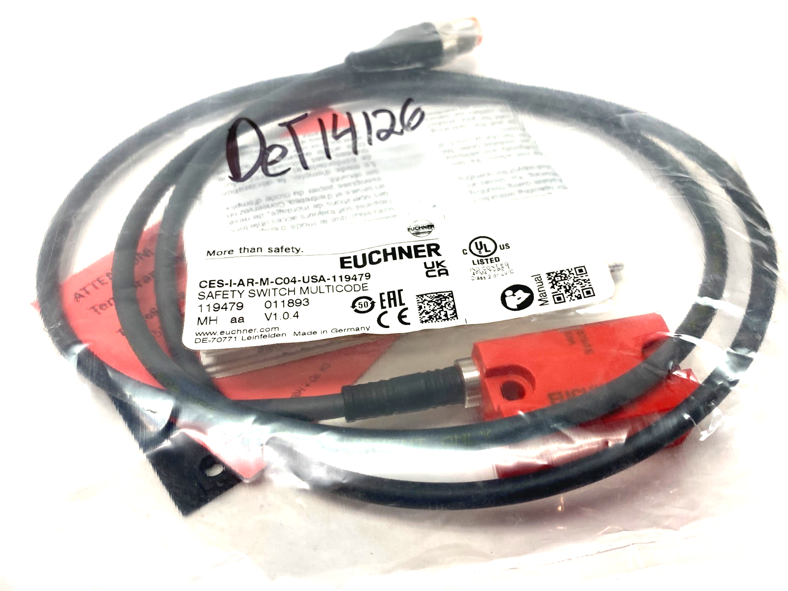 Euchner CES-I-AR-M-C04-USA-119479 Multicode Safety Switch, RFID, M12 Connector - Maverick Industrial Sales