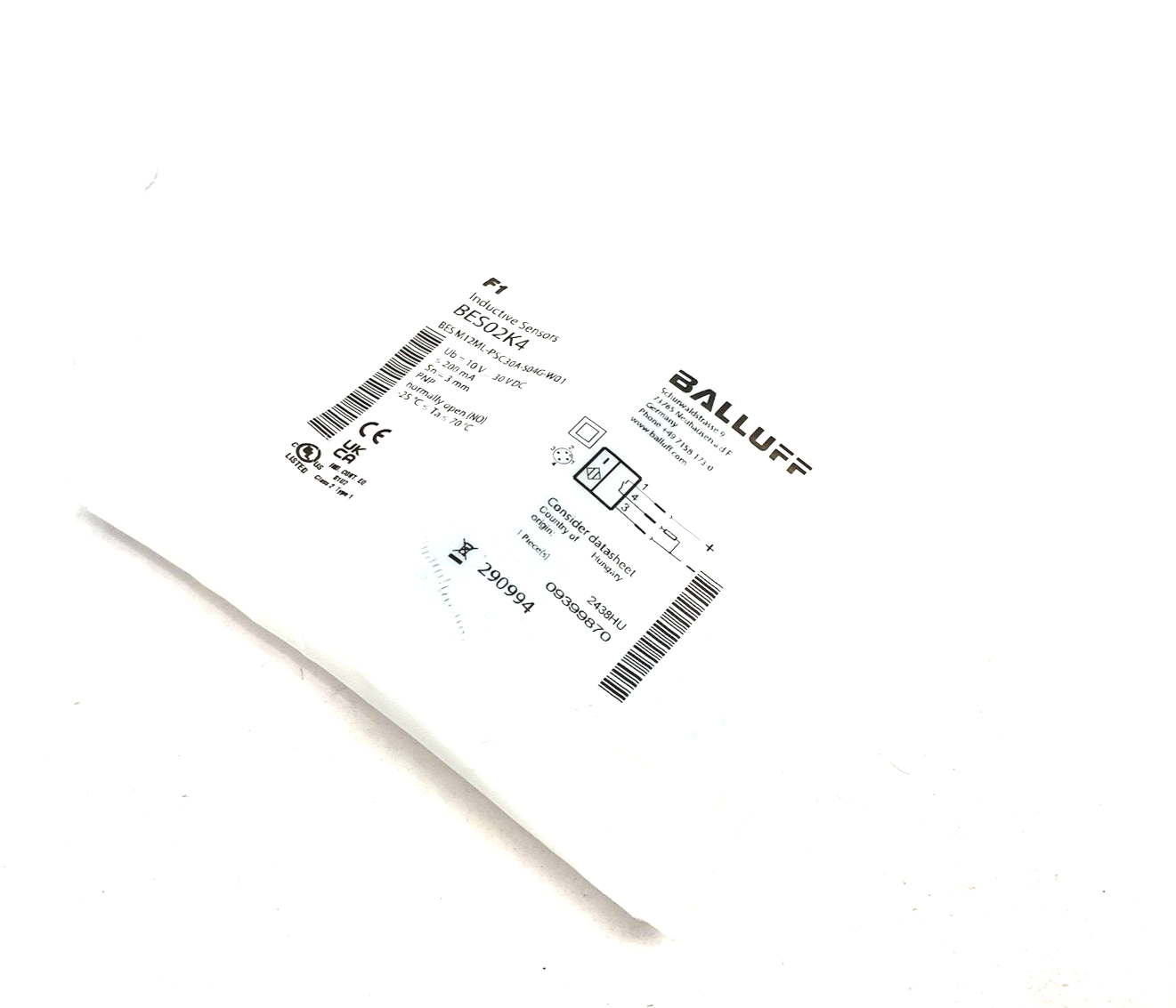 BES02K4 | Balluff Inductive Factor 1 Sensor BES M12ML-PSC30A-S04G-W01 - New - Maverick Industrial Sales
