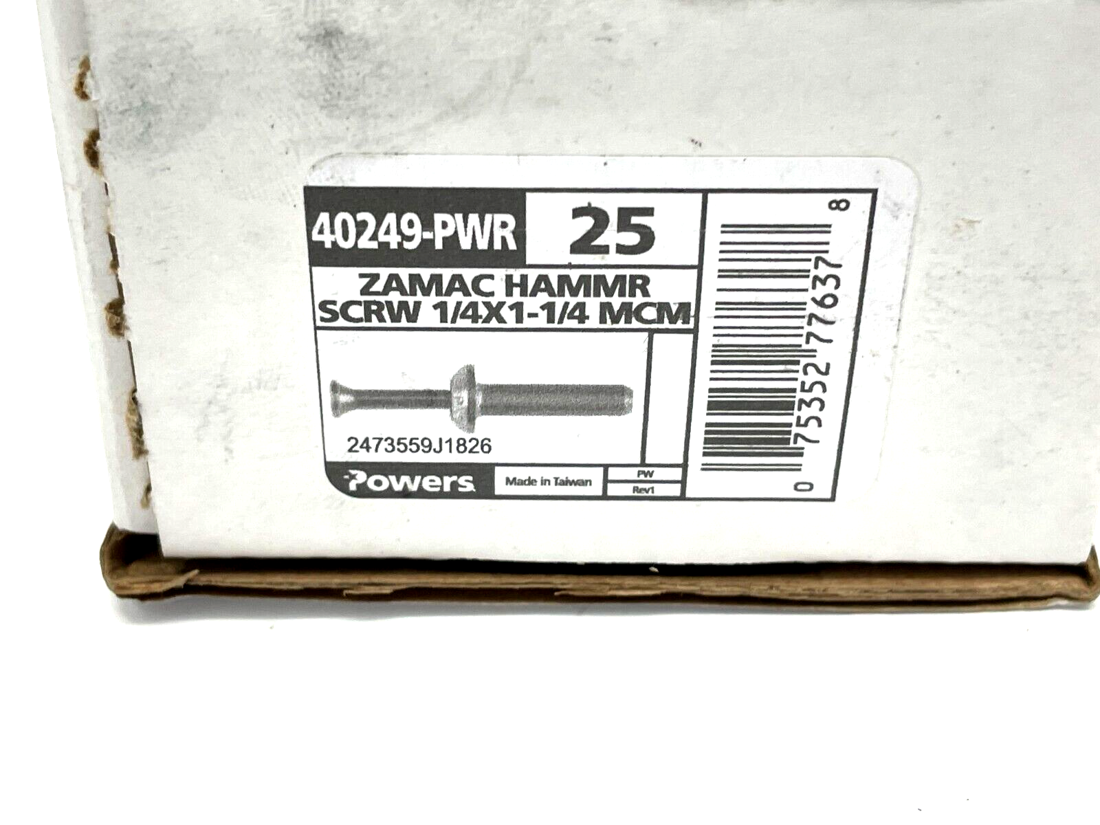 40249-PWR | Powers Zamac Hammer Screw 1/4" X 1-1/4" MCM BOX OF 17 - New Other - Maverick Industrial Sales