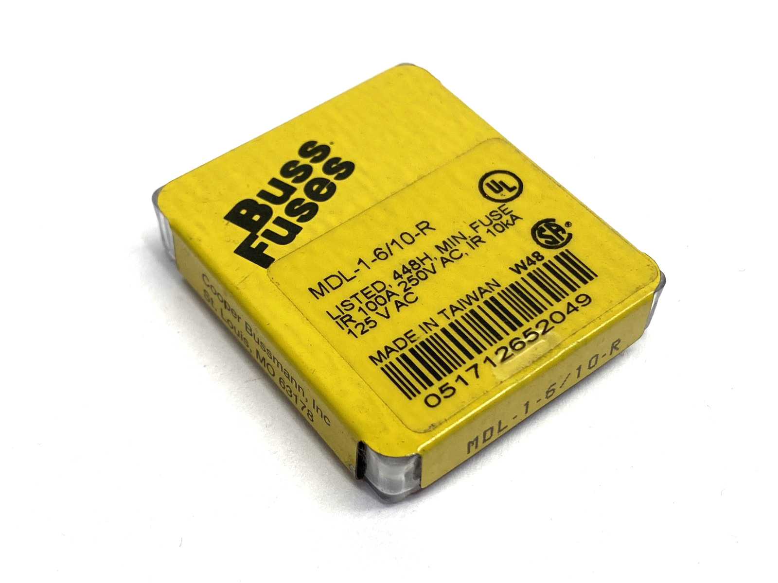 Cooper Bussmann MDL-1-6/10-R Miniature Fuse 1.6A 250VAC PACKAGE OF 5 - Maverick Industrial Sales