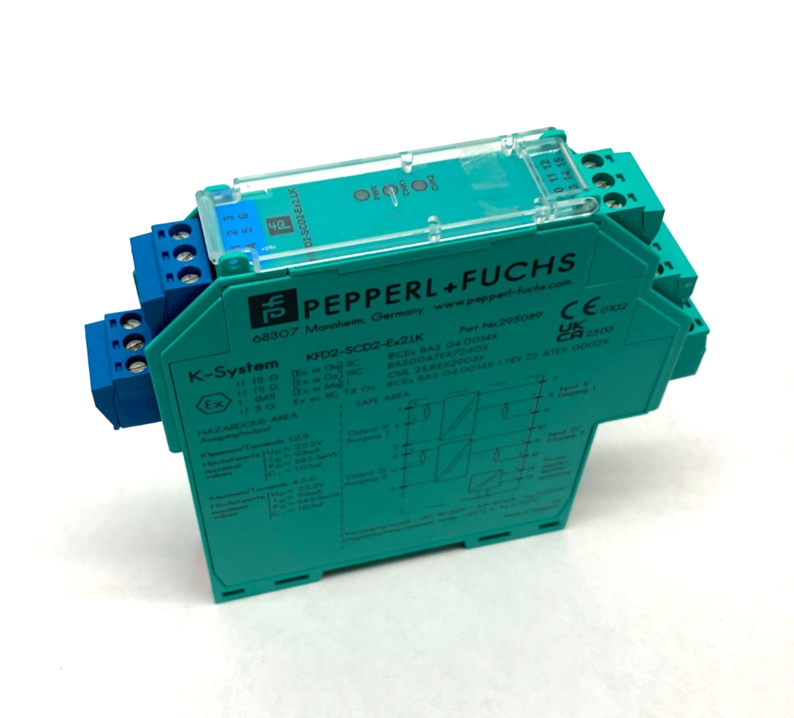 295089 | Pepperl+Fuchs K-System SMART Current Driver 2-Channel KFD2-SCD2-Ex2.LK - New – Open box - Maverick Industrial Sales