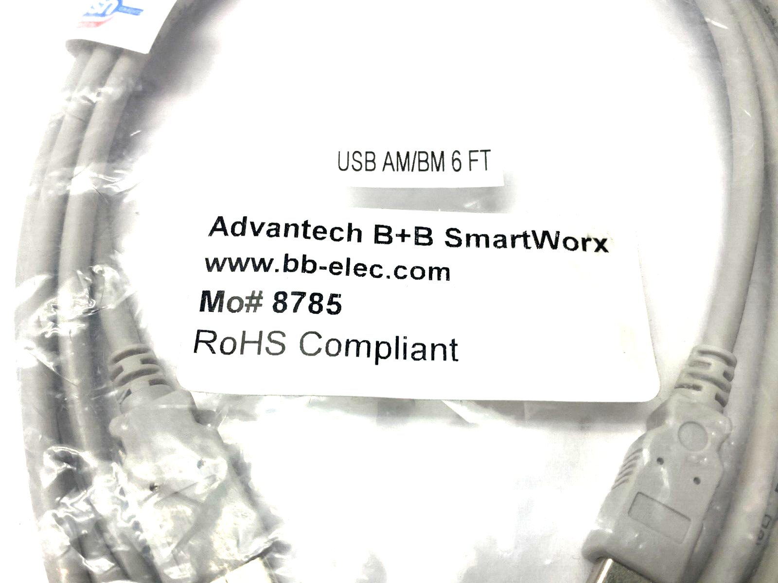 Advantech B+B SmartWorx TID 60000467 USB AM/BM Printer Cable 6' Length GRAY - Maverick Industrial Sales