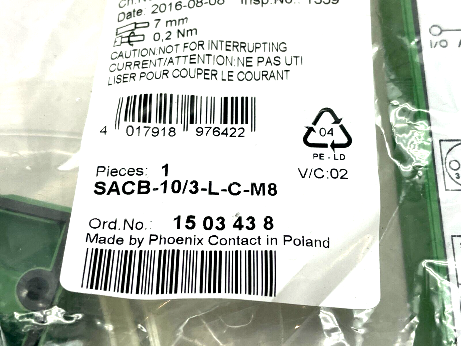 Phoenix Contact SACB-10/3-L-C-M8 Distributor Box 10-Port M8 1503438 - Maverick Industrial Sales