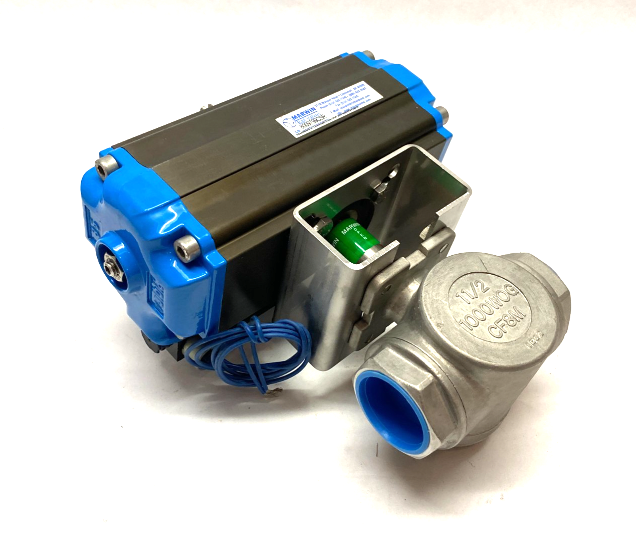 Marwin UT Series Pneumatic Ball Valve Actuator Assembly, 1-1/2", 3-Way - Maverick Industrial Sales