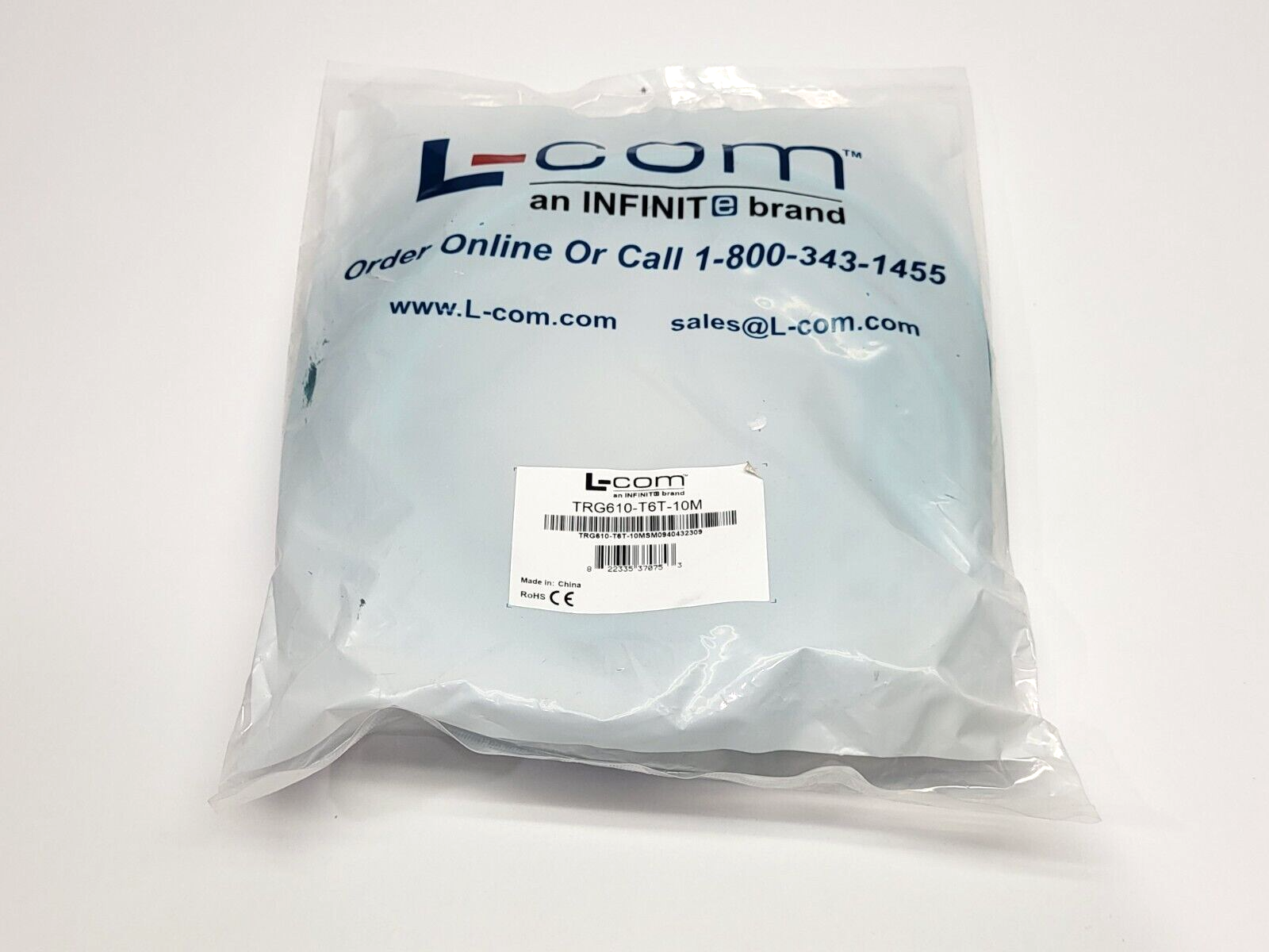 L-Com TRG610-T6T-10M Sensor Cable M12 Male to RJ45 - Maverick Industrial Sales