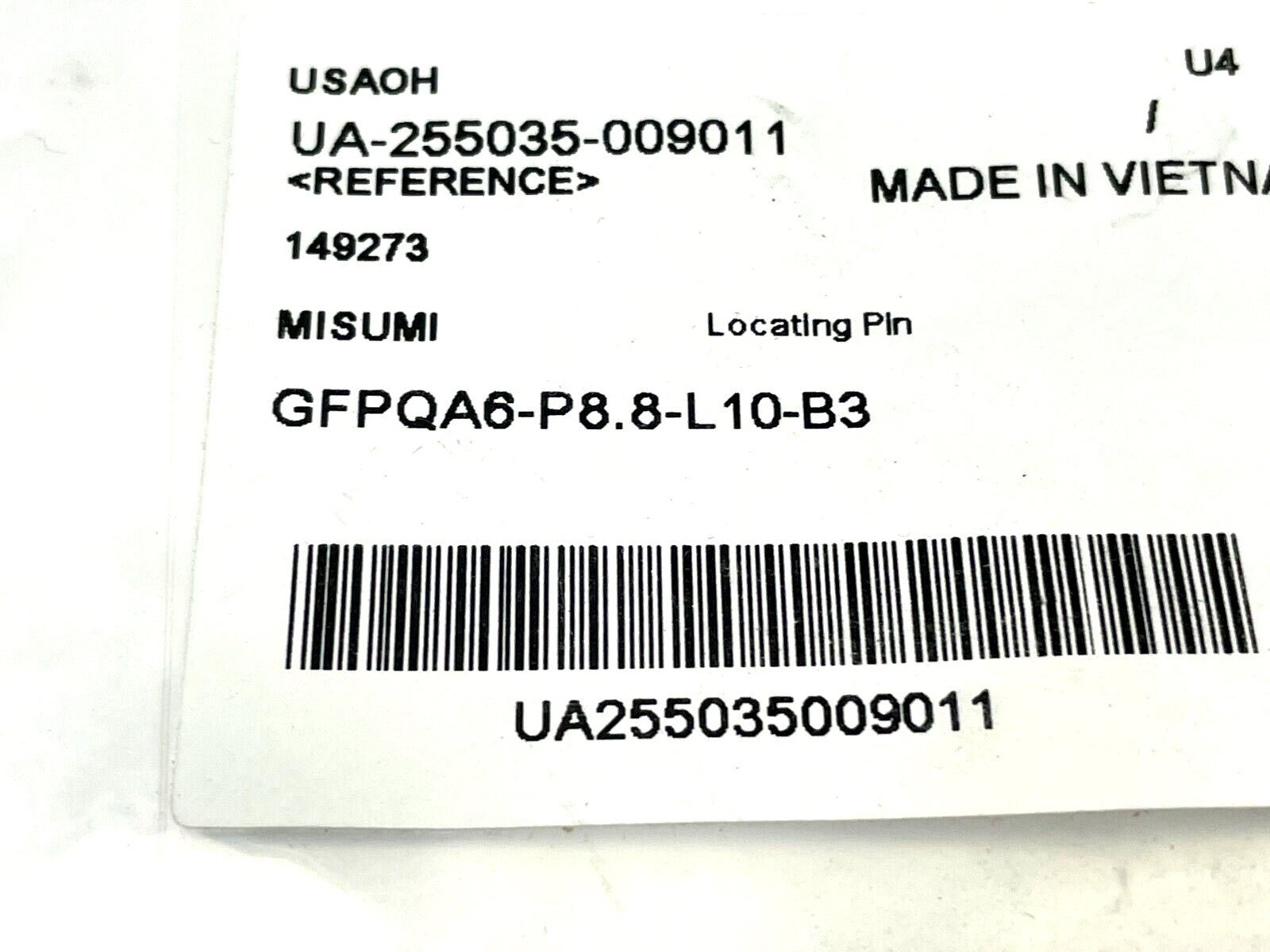 MiSUMi GFPQA6-P8.8-L10-B3 Large Head Locating Pin LOT OF 4 - Maverick Industrial Sales