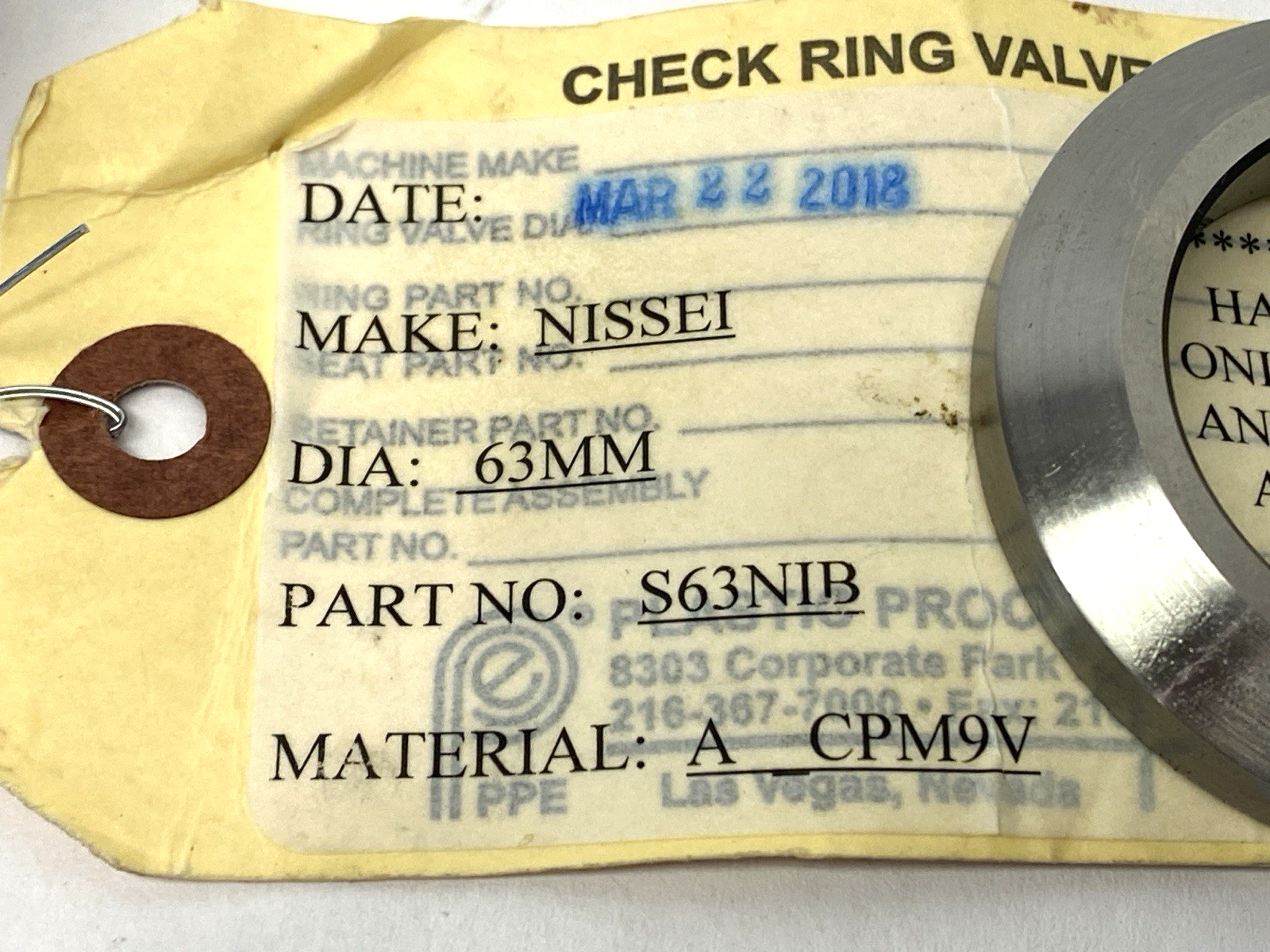 S63NIB | Nissei Injection Mold Screw Tip Assembly 63mm SHELFWARE - New – Open box - Maverick Industrial Sales
