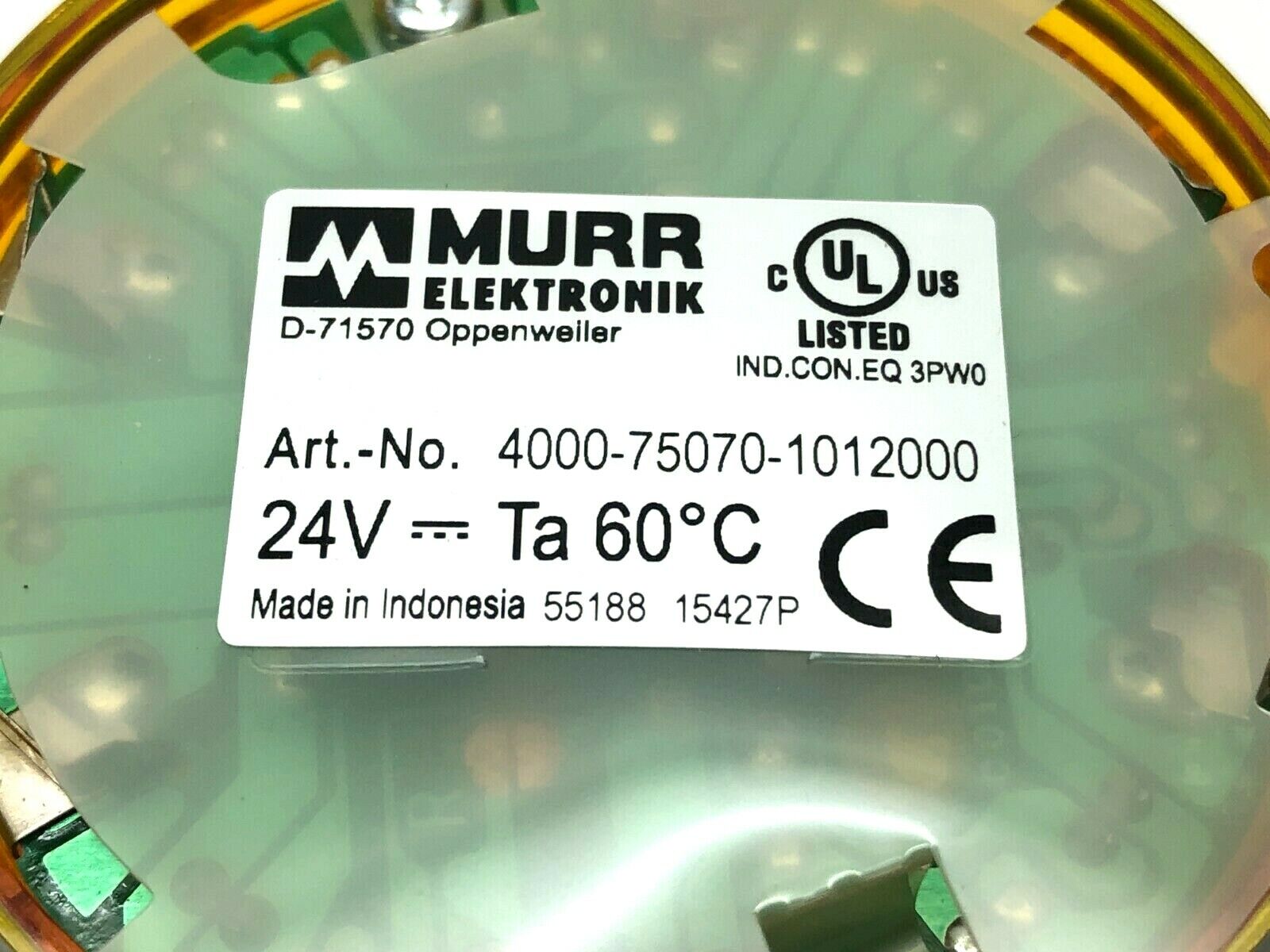 Murr Elektronik 4000-75070-1012000 LED Stack Light Module Amber 24VDC - Maverick Industrial Sales