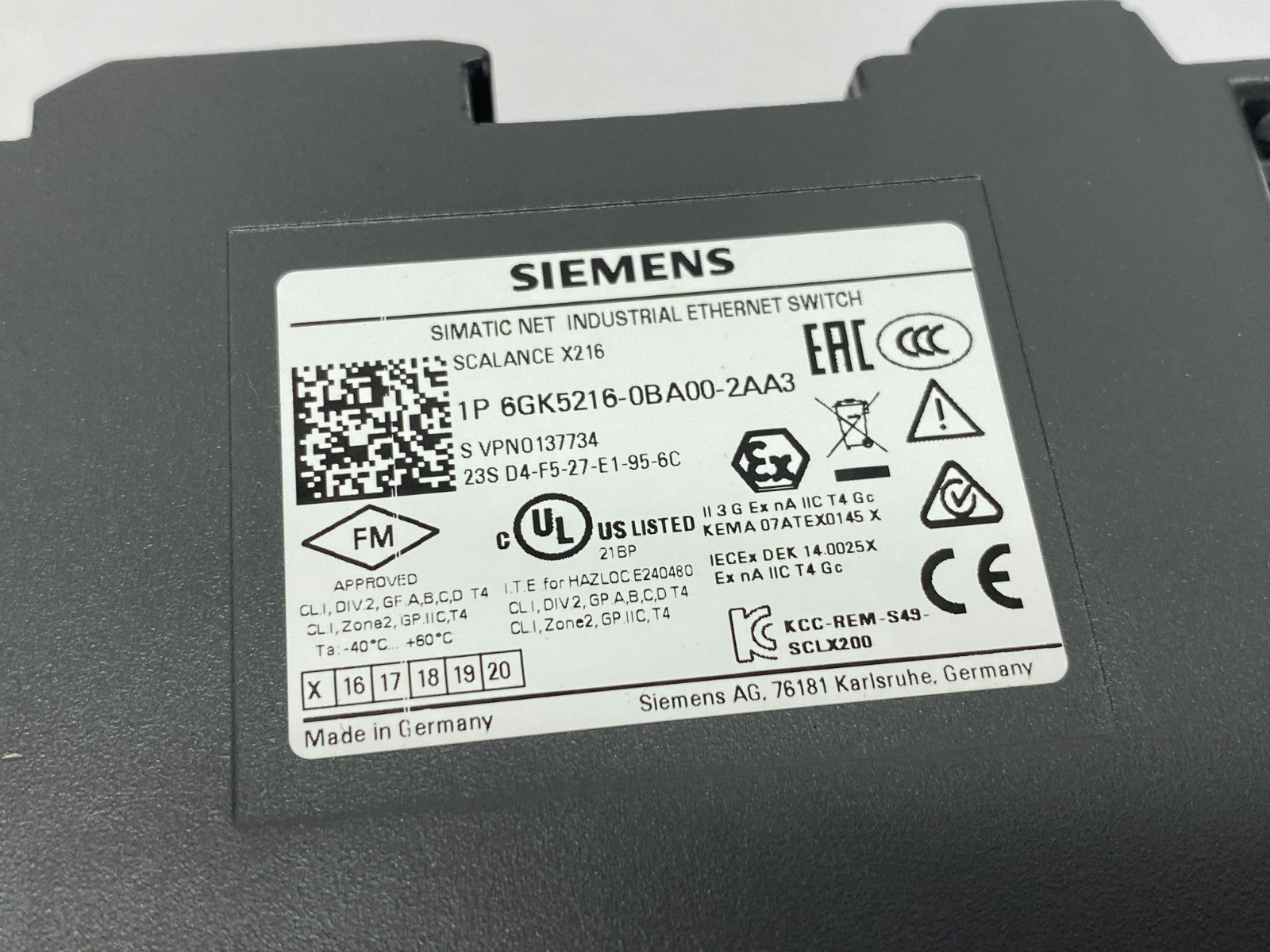 Siemens 216-0BA00-2AA3 SCALANCE X216 Industrial Ethernet Switch 16x 10/100Mbps - Maverick Industrial Sales