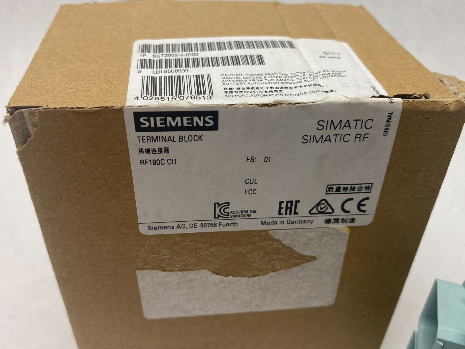 Siemens 6GT2002-2JD00 SIMATIC RF Ethernet Connection Terminal RF180C CU - Maverick Industrial Sales